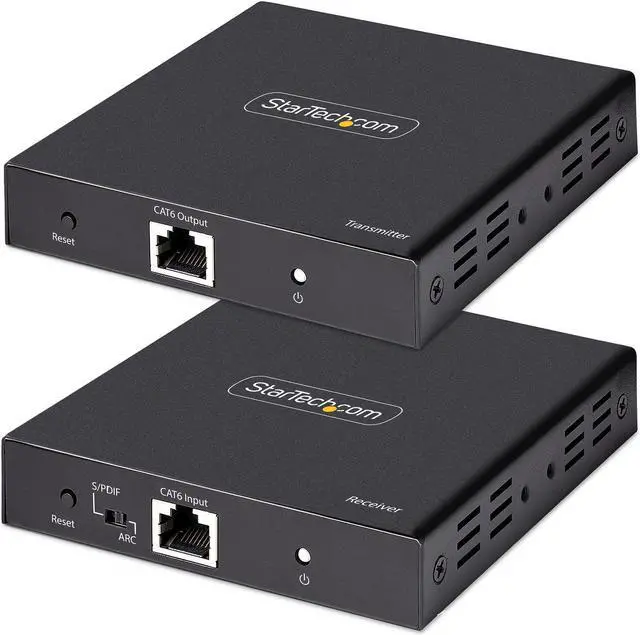 Alt view image 2 of 12 - StarTech 4K HDMI Extender Over CAT5/CAT6 Cable, 4K 60Hz HDR Video Extender Up to 230ft (70m), HDMI Over Ethernet Cabling, S/PDIF Audio Out, HDMI Transmitter and Receiver Kit (4K70IC-EXTEND-HDMI)