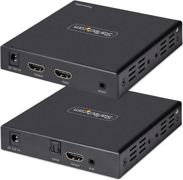 Alt view image 3 of 12 - StarTech 4K HDMI Extender Over CAT5/CAT6 Cable, 4K 60Hz HDR Video Extender Up to 230ft (70m), HDMI Over Ethernet Cabling, S/PDIF Audio Out, HDMI Transmitter and Receiver Kit (4K70IC-EXTEND-HDMI)