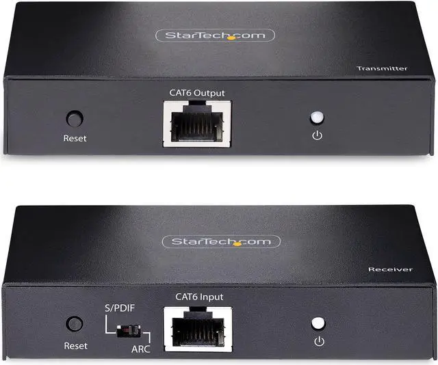Alt view image 4 of 12 - StarTech 4K HDMI Extender Over CAT5/CAT6 Cable, 4K 60Hz HDR Video Extender Up to 230ft (70m), HDMI Over Ethernet Cabling, S/PDIF Audio Out, HDMI Transmitter and Receiver Kit (4K70IC-EXTEND-HDMI)