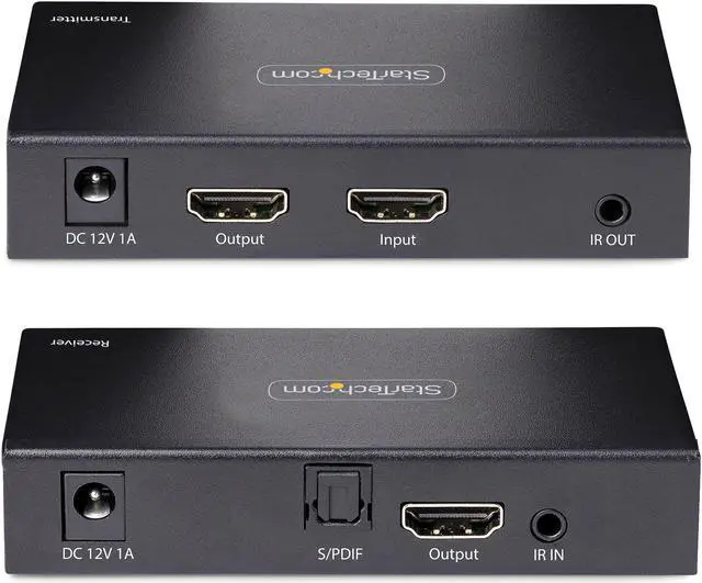Alt view image 5 of 12 - StarTech 4K HDMI Extender Over CAT5/CAT6 Cable, 4K 60Hz HDR Video Extender Up to 230ft (70m), HDMI Over Ethernet Cabling, S/PDIF Audio Out, HDMI Transmitter and Receiver Kit (4K70IC-EXTEND-HDMI)
