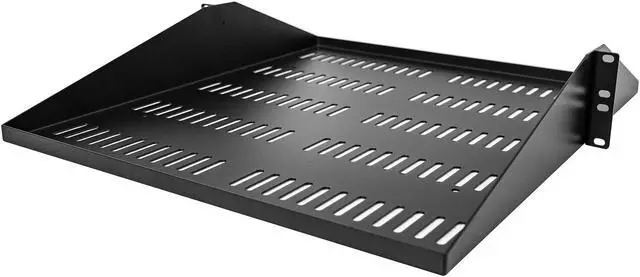 Alt view image 3 of 6 - StarTech.com SHELF-2U-20-CENTER-V 2U Server Rack Shelf, Center Mounted Universal Vented Rackmount Cantilever Tray for 19" Network Equipment Rack, Heavy Duty Steel, 200lb Capacity, 20" Deep, Black