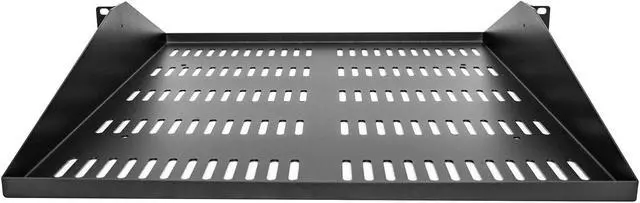 Alt view image 5 of 6 - StarTech.com SHELF-2U-20-CENTER-V 2U Server Rack Shelf, Center Mounted Universal Vented Rackmount Cantilever Tray for 19" Network Equipment Rack, Heavy Duty Steel, 200lb Capacity, 20" Deep, Black