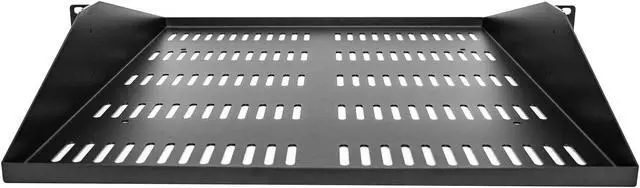 Alt view image 6 of 6 - StarTech.com SHELF-2U-20-CENTER-V 2U Server Rack Shelf, Center Mounted Universal Vented Rackmount Cantilever Tray for 19" Network Equipment Rack, Heavy Duty Steel, 200lb Capacity, 20" Deep, Black