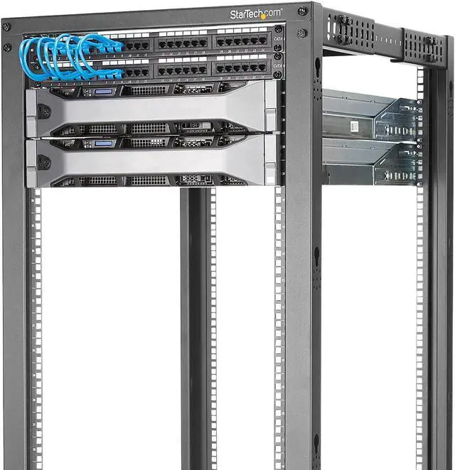 Alt view image 6 of 7 - StarTech 18U Open Frame Rack 4 Post 22 to 40" 4POSTRACK18U