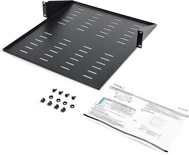 Alt view image 4 of 7 - StarTech 2 Post Vented Server Rack Shelf Mount Up to 75 lb. CABSHF2POSTV2