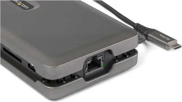 Alt view image 5 of 12 - StarTech USB C Multiport Adapter - USB C to 4K 60Hz HDMI 2.0 - 2-Port 10Gbps USB Hub - 100W Power Delivery Pass-through - GbE - SD/MicroSD - USB Type-C Mini Dock - 10" Cable
