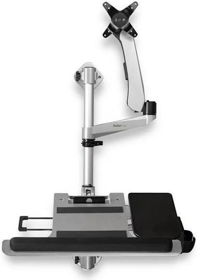 Alt view image 8 of 12 - StarTech Single Monitor Adjustable Wall Mount Computer Workstation WALLSTSI1