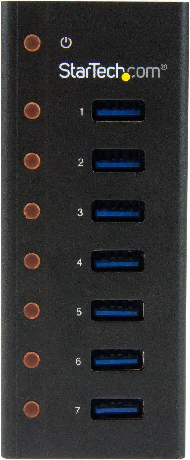 Alt view image 3 of 4 - StarTech.com 7 Port USB 3.0 Hub (5 Gbps) - Metal Enclosure - Desktop or Wall Mountable - Rugged & industrial Powered USB