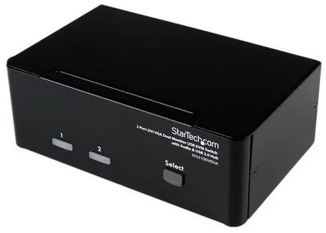 Alt view image 2 of 6 - StarTech.com SV231DDVDUA 2 Port DVI VGA Dual Monitor KVM Switch USB with Audio & USB 2.0 Hub