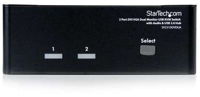 Alt view image 3 of 6 - StarTech.com SV231DDVDUA 2 Port DVI VGA Dual Monitor KVM Switch USB with Audio & USB 2.0 Hub