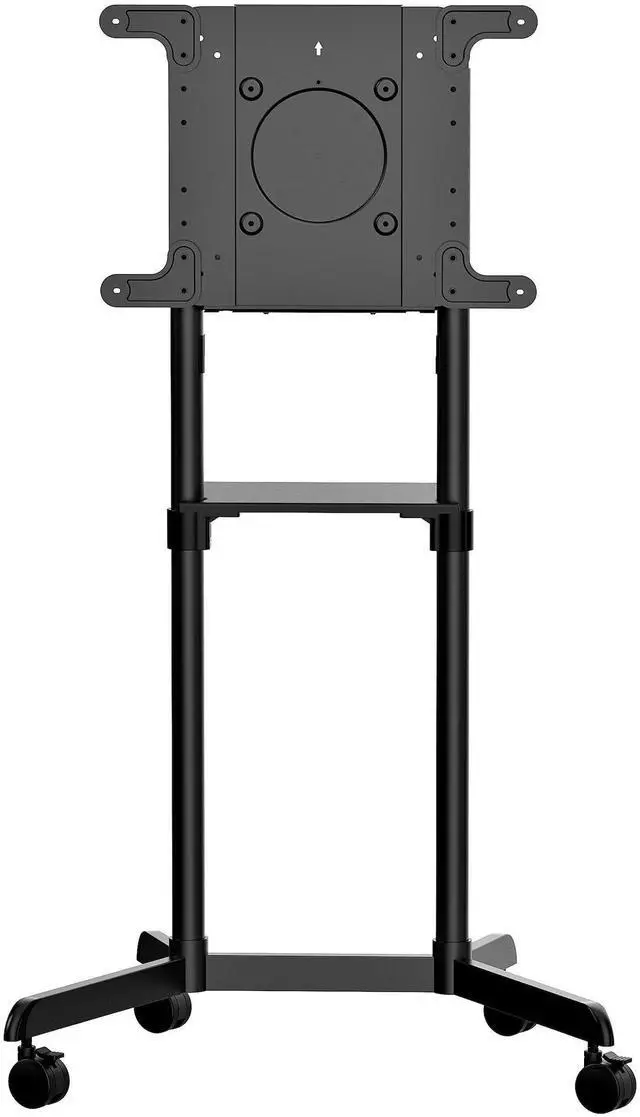 Alt view image 2 of 6 - Mobile TV Cart - Portable Rolling TV Stand for 37-70" VESA Display (154lb/70kg) - TV Stand w/Shelf & Storage Compartment - Rotate/Tilt Display - Universal TV Mount on Wheels (MBLTVSTNDEC)