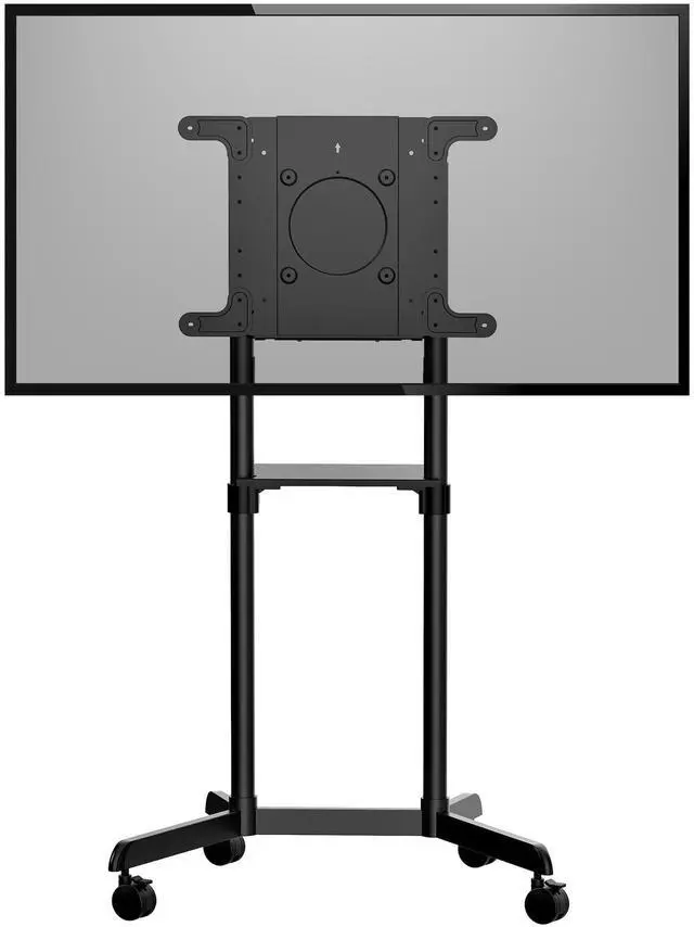 Alt view image 5 of 6 - Mobile TV Cart - Portable Rolling TV Stand for 37-70" VESA Display (154lb/70kg) - TV Stand w/Shelf & Storage Compartment - Rotate/Tilt Display - Universal TV Mount on Wheels (MBLTVSTNDEC)
