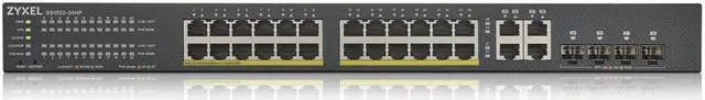 Alt view image 2 of 4 - Zyxel GS1920-24HPv2 - Switch - smart - 24 x 10/100/1000 (PoE+) + 4 x combo Gigabit SFP + 4 x 10/100/1000 - rack-mountabl