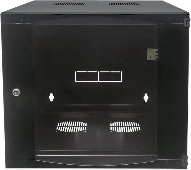 Alt view image 3 of 11 - Intellinet 19" Double Section Wallmount Cabinet , 9U, 600 mm (23.6 in.) Depth, Flat Pack, Black