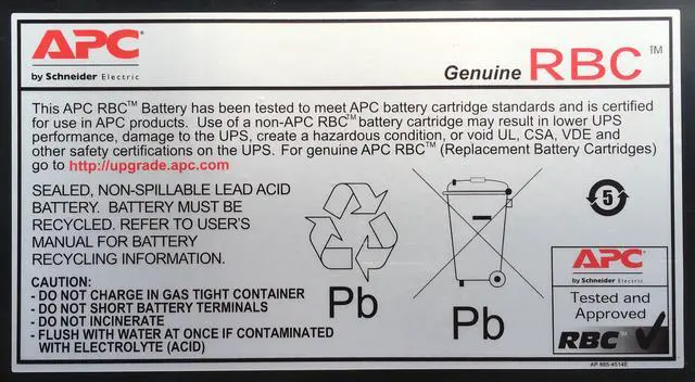 Alt view image 10 of 12 - APC UPS Battery Replacement, RBC18, for APC Smart-UPS Models SC250RM1U, SC450RM1U and select others