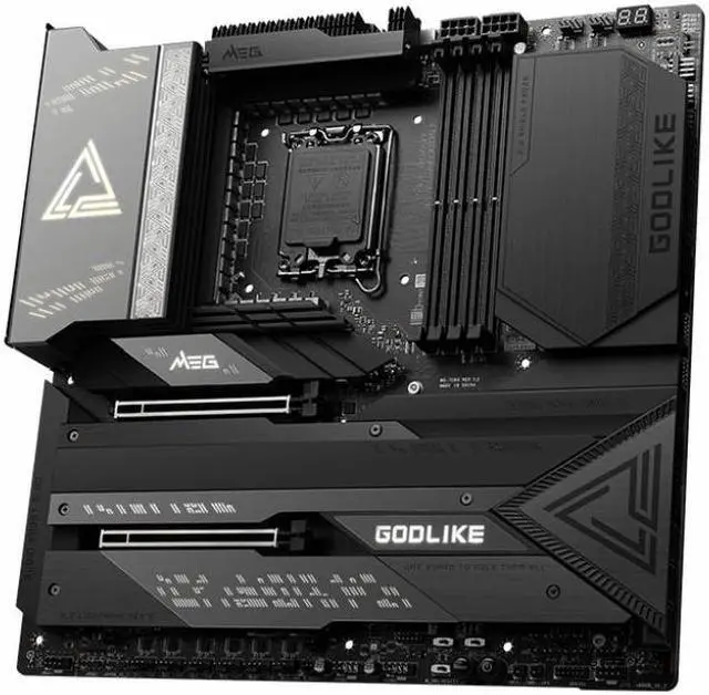Alt view image 9 of 10 - MSI MEG Z790 GODLIKE LGA 1700 Intel Z790 SATA 6Gb/s DDR5 Extended ATX Motherboard