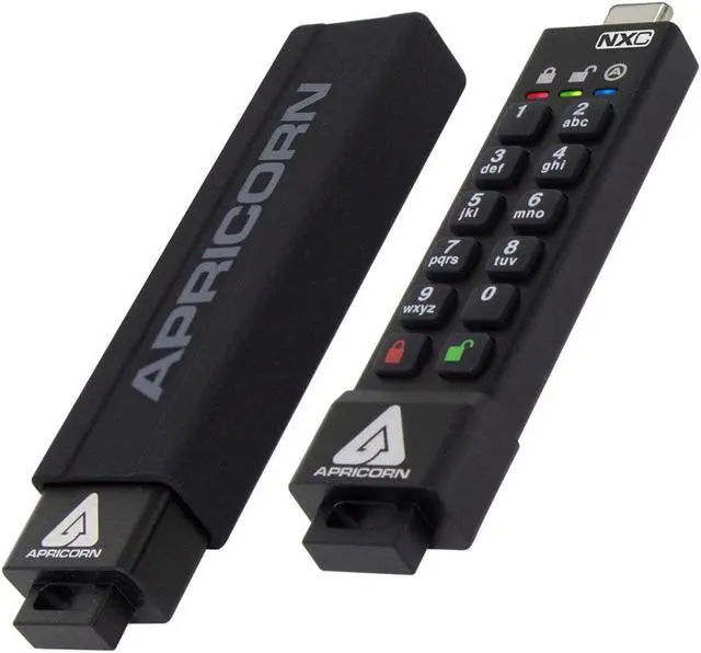 Alt view image 3 of 17 - Apricorn Aegis Secure Key 3 NXC 32GB 256-bit Encrypted FIPS 140-2 Level 3 Validated Secure USB 3.0 Type C Flash Drive, ASK3-NXC-32GB, Black