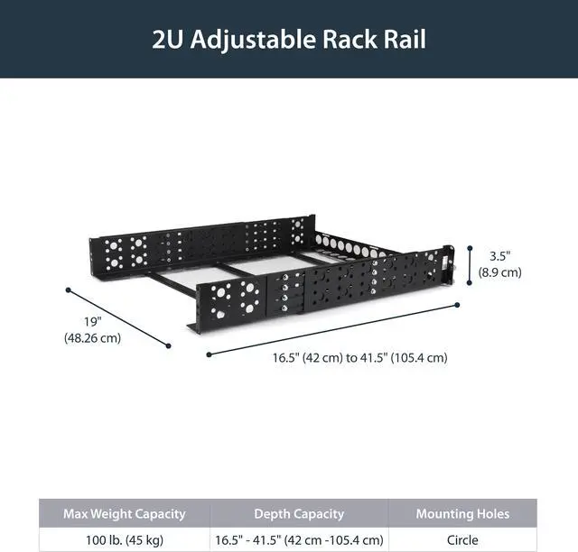 Alt view image 5 of 12 - STARTECH.COM UNIRAILS2U 2U FIXED 19IN UNIVERSAL SVR