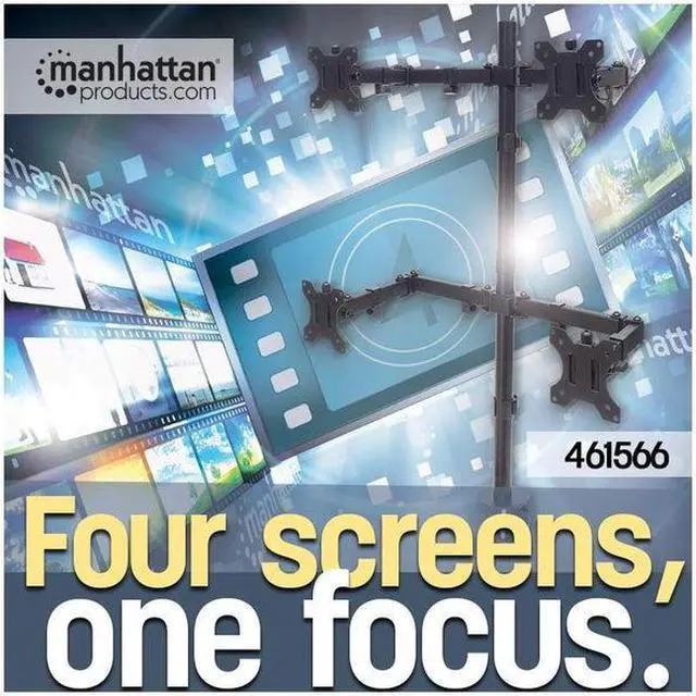 Alt view image 7 of 10 - Manhattan 461566 Desk Mount For Lcd Monitor - Black