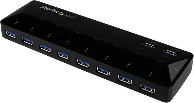 Alt view image 9 of 11 - StarTech ST103008U2C StarTech.com 10-Port USB 3.0 Hub with Charge and Sync Ports - 2 x 1.5A Ports - Desktop USB Hub and Fast-Charging Station - USB - External - 10 USB Port(s) - 10 USB 3.0 Port(s) -