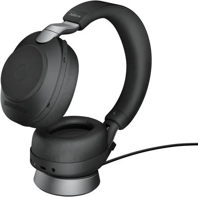 Alt view image 18 of 19 - Jabra Evolve2 85 UC Wireless Headphones with Link380a, Stereo, Black - Wireless Bluetooth Headset for Calls and Music, 37 Hours of Battery Life, Advanced Noise Cancelling Headphones
