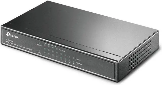 Alt view image 6 of 7 - TP-LINK (TL-SG1008P) 8-Port Gigabit Unmanaged Desktop Switch, 4-Port PoE, Steel Case