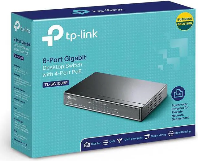 Alt view image 7 of 7 - TP-LINK (TL-SG1008P) 8-Port Gigabit Unmanaged Desktop Switch, 4-Port PoE, Steel Case