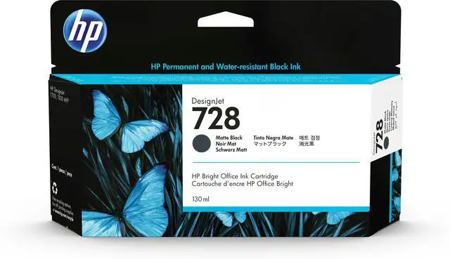 Alt view image 10 of 20 - HP 728 130-ml Matte Black DesignJet Ink Cartridge, 3WX25A