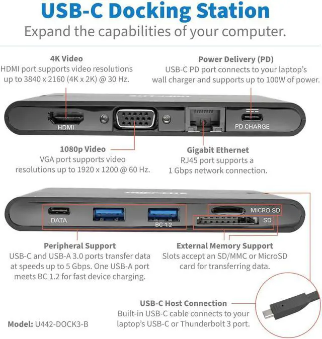 Alt view image 3 of 4 - USB-C LAPTOP DOCKING STATION