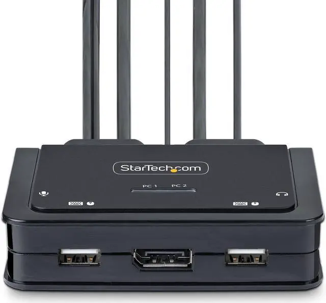 Alt view image 3 of 12 - StarTech 2-Port Hybrid USB-C DisplayPort Cable KVM Switch 4K 60Hz C2D46UACCBLKVM