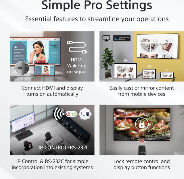 Alt view image 2 of 7 - Sony Bravia Professional Displays FW-65EZ20L - 65" Diagonal Class EZ20L Series LED-backlit LCD display - digital signage