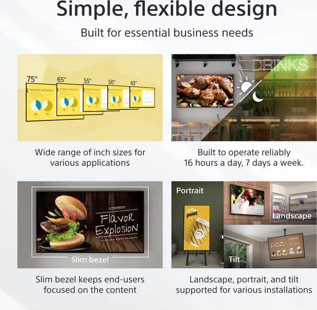 Alt view image 3 of 7 - Sony Bravia Professional Displays FW-65EZ20L - 65" Diagonal Class EZ20L Series LED-backlit LCD display - digital signage