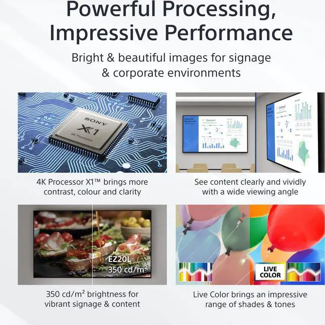 Alt view image 4 of 7 - Sony Bravia Professional Displays FW-65EZ20L - 65" Diagonal Class EZ20L Series LED-backlit LCD display - digital signage