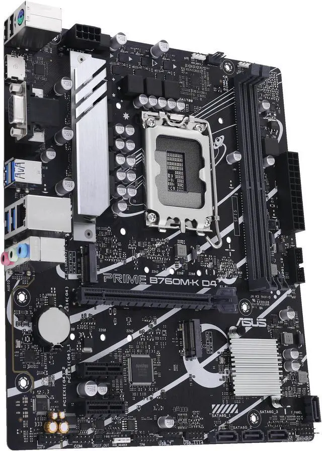 Alt view image 7 of 8 - ASUS Prime B760M-K D4, LGA 1700 mATX motherboard with PCIe 4.0, two PCIe 4.0 M.2 slots, DDR4, Realtek 2.5Gb Ethernet, VGA, HDMI®, SATA 6 Gbps, front USB 3.2 Gen 1, Aura Sync