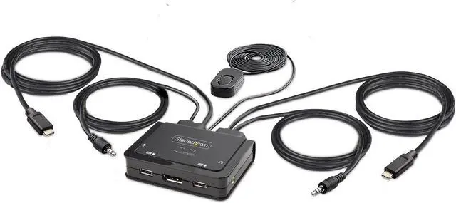 Main image of StarTech 2-Port USB-C Cable KVM Switch 4K 60Hz C2D46UC2CBLKVM