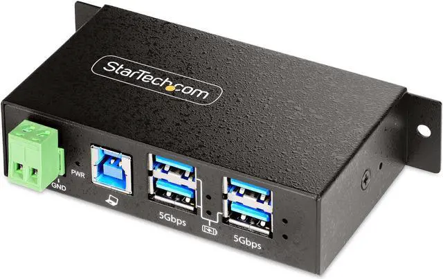Main image of StarTech 4-Port Managed Industrial USB 3.2 Gen 1 (5Gbps) Hub 5G4AINDRM-USB-A-HUB