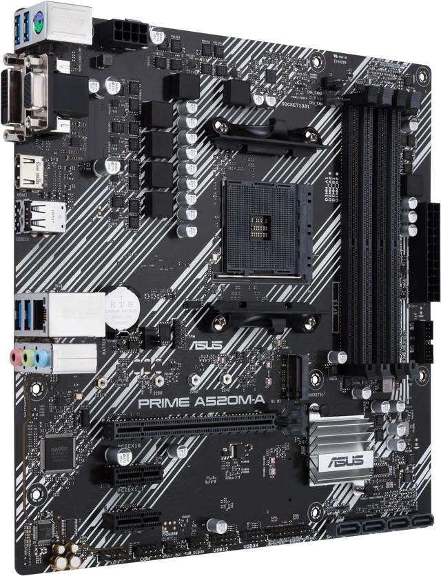 Alt view image 3 of 4 - ASUS PRIME A520M-A II/CSM - Motherboard - micro ATX - Socket AM4 - AMD A520 Chipset - USB 3.2 Gen 1 - Gigabit LAN - onbo