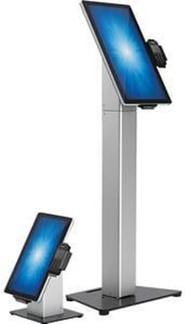 Alt view image 7 of 7 - Elo Slim Floor Mount For Touchscreen Monitor Cradle Bar Code Reader Fingerprint Reader Webcam - Black Silver