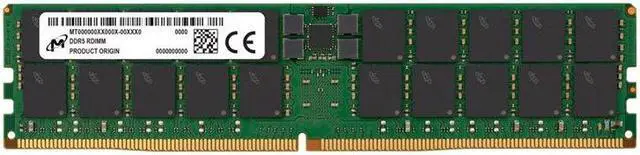 Main image of Micron DDR5 RDIMM 96GB 2Rx4 4800 CL40 PC5-38400 1.1V/(12V ext) ECC (Single)