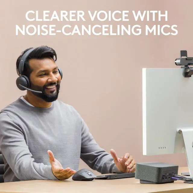 Alt view image 4 of 4 - Logitech Zone Wireless 2 - Headset - on-ear - Bluetooth - wireless - active noise cancelling - USB-C via Bluetooth adapt