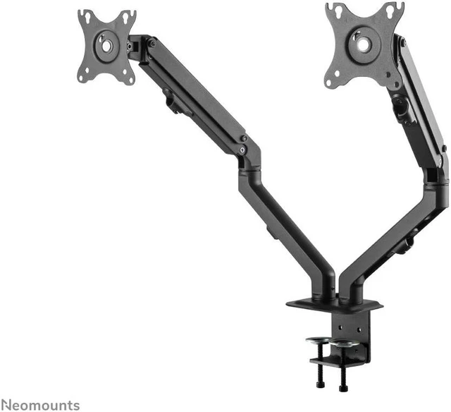 Alt view image 2 of 9 - Neomounts FPMA-D650D - Mounting kit - full-motion - for 2 LCD displays - steel - black - screen size: 17"-27" - clamp mo