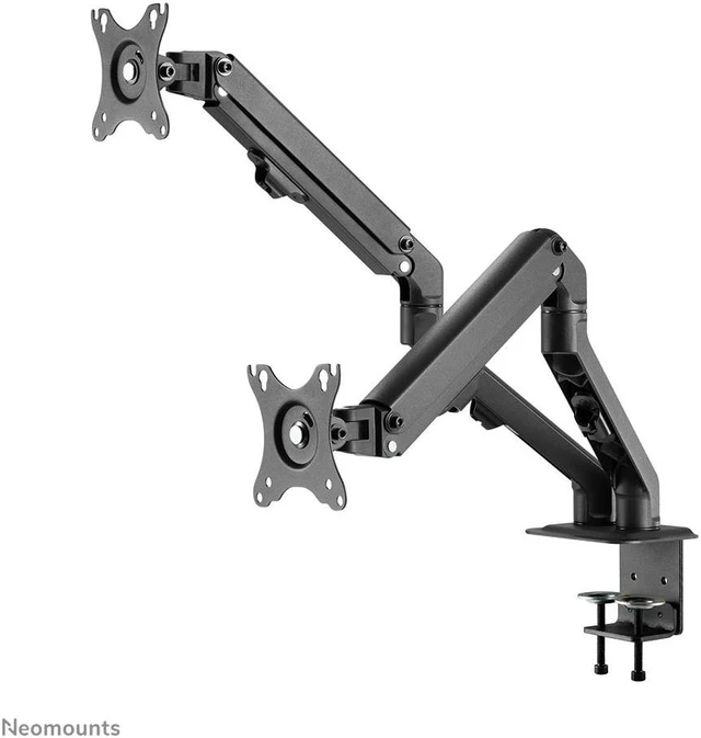 Alt view image 3 of 9 - Neomounts FPMA-D650D - Mounting kit - full-motion - for 2 LCD displays - steel - black - screen size: 17"-27" - clamp mo
