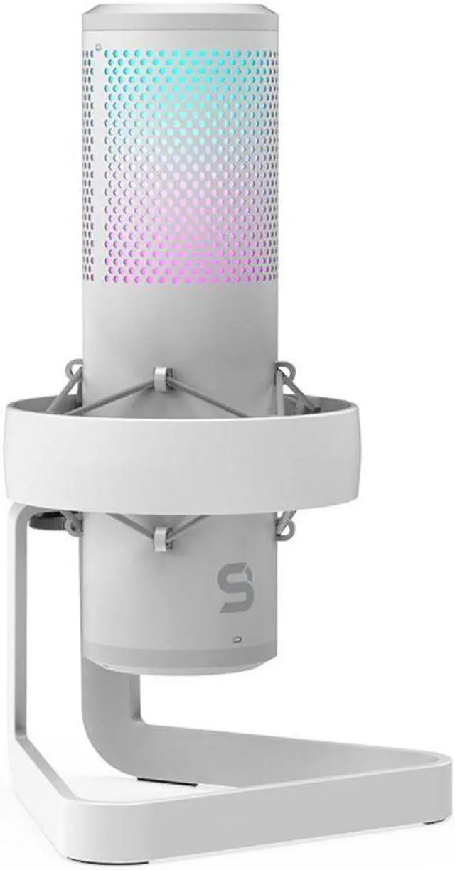 Alt view image 8 of 9 - ENDORFY AXIS Streaming Onyx White, USB Plug&Play Microphone for PC, Dynamic RGB effect, Headphone jack, Tap-to-mute with LED indicator, Gain control, Multiple polar pattern options, EY1B007