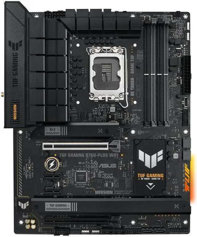 Alt view image 2 of 11 - ASUS TUF GAMING B760-PLUS WIFI (13th and 12th Gen)LGA 1700 ATX motherboard with PCIe 5.0, 3xPCIe 4.0 M.2 slots,DDR5,2.5Gb LAN,USB 3.2 Gen 2x2 Type-C, front USB 3.2 Gen 2 Type-C, Thunderbolt 4, AEMP II