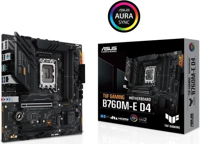 Alt view image 7 of 8 - ASUS TUF GAMING B760M-E D4 Intel LGA1700 mATX Motherboard 128GB, 4xDDR4, 1 x PCIe 4.0 x16 slot, 2 x M.2 slots,4 x SATA,1xHDMI, 1xDP, 2.5Gb Ethernet