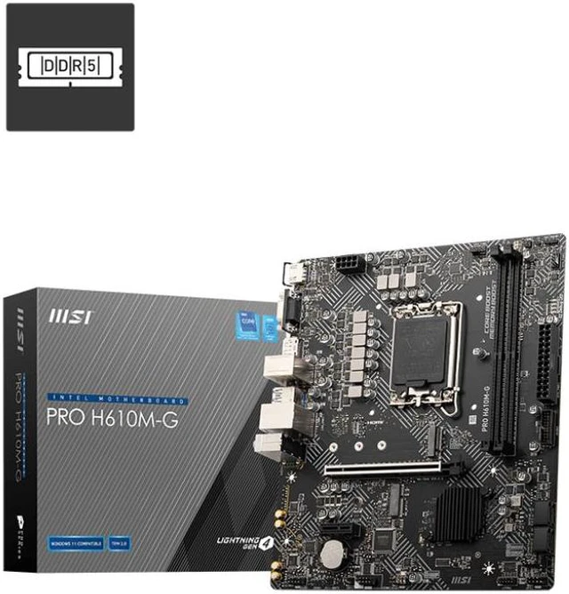 Main image of MSI PRO H610M-G motherboard Intel H610 LGA 1700 micro ATX