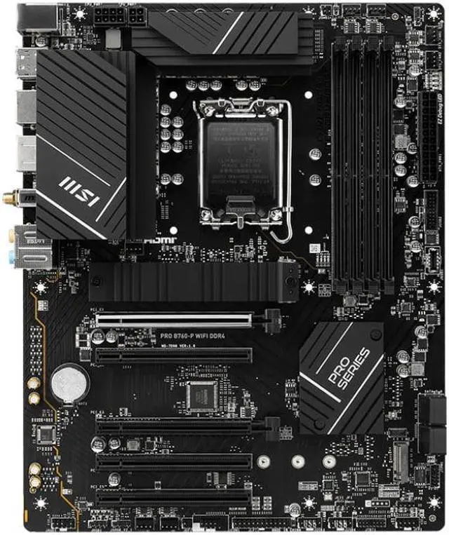 Alt view image 3 of 6 - msi pro b760-p wifi ddr4 atx motherboard, 4x ddr4~128gb, 5x pci-e x16, 2x m.2, 4x sata, 2x usb 3.2 , 4x usb 2.0, 1x usb-c