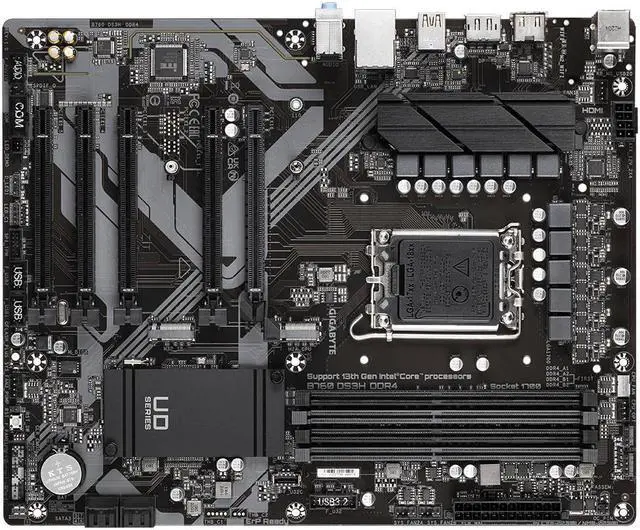 Alt view image 5 of 6 - Gigabyte B760 DS3H DDR4 Motherboard - Supports Intel Core 14th CPUs  18+2+1 Phases Digital VRM  up to 5333MHz DDR4 (OC)