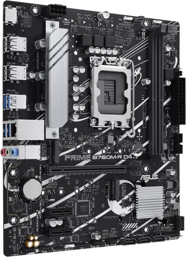 Alt view image 2 of 7 - ASUS PRIME B760M-R D4 Intel B760 LGA 1700 micro ATX