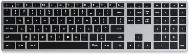 Alt view image 6 of 6 - Satechi Slim X3 Bluetooth Backlit Keyboard with Numeric Keypad – Illuminated Keys & Multi-Device Sync – Compatible with MacBook Pro/Air 2020, 2020 iMac, 2020 Mac Mini, 2012 & Newer Mac Devices